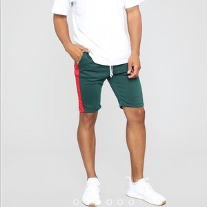 Fashion Nova Mens Green/Red Shorts